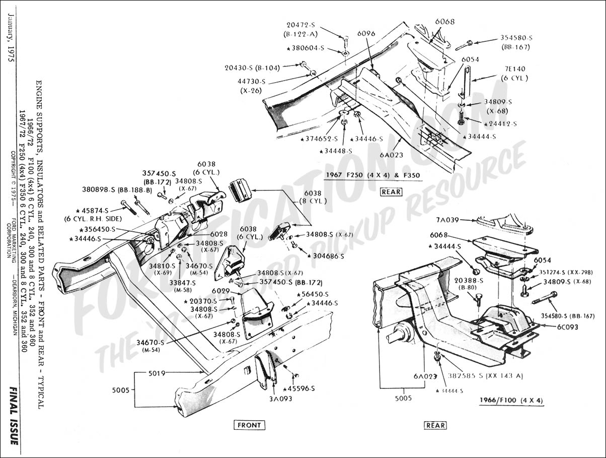 Ford Truck Part Numbers (Engine Supports) - FORDification.com